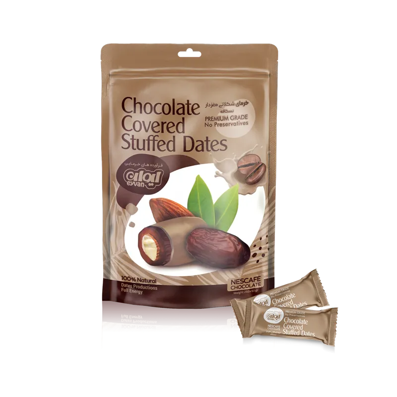 chocolate covered stuffed dates with coffee flavor 250grams